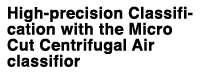 High-precision Classification with the Micro Cut Centrifugal Air Classifior